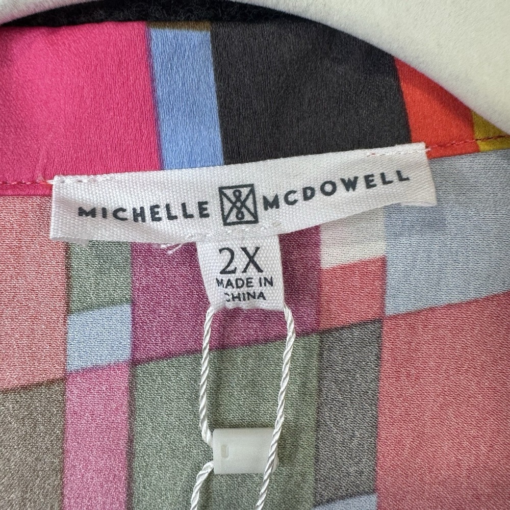 Michelle McDowell Charlee Dress 2X NWT Check Me Out Multi Geometric Plus Size - Picture 4 of 9